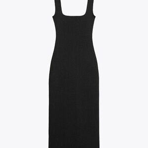 ZARA square neck stretch midi